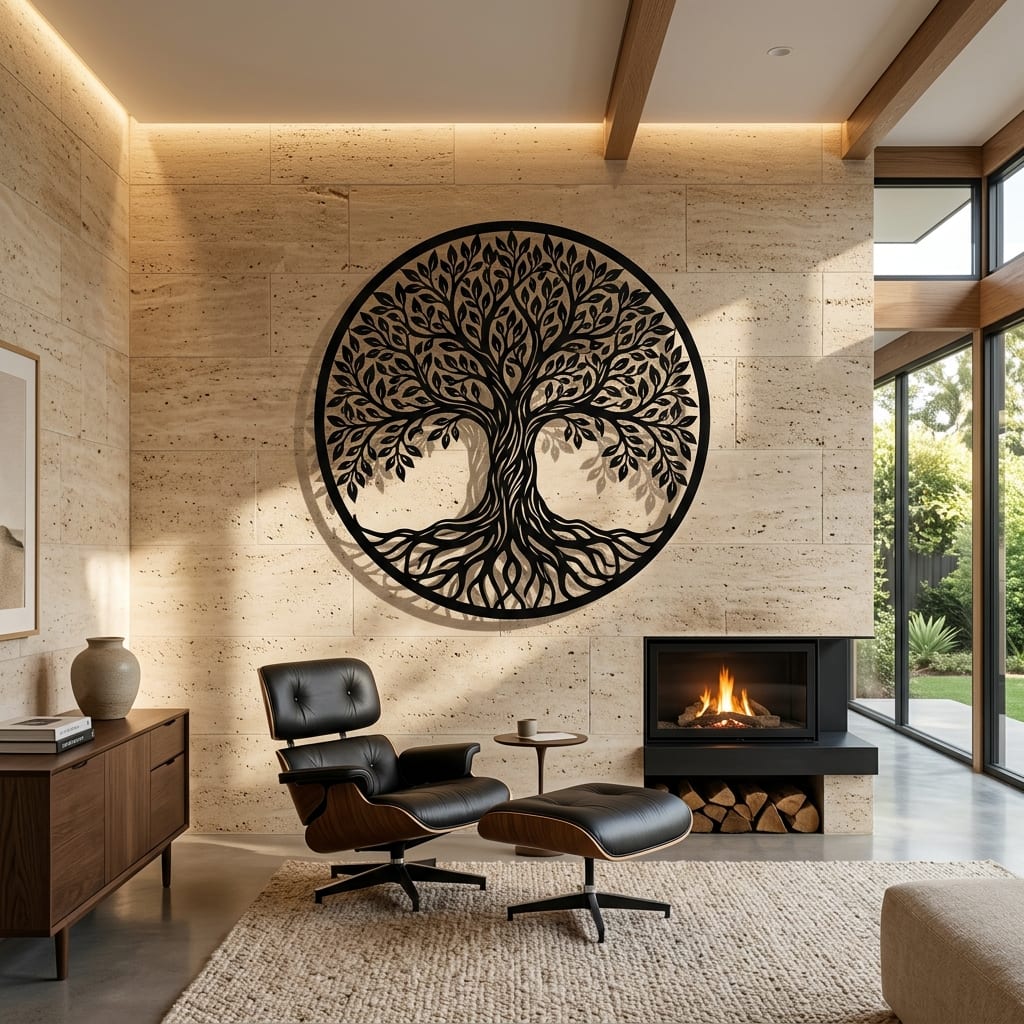 Painel de Parede Mandala Árvore da Vida Ø 75cm