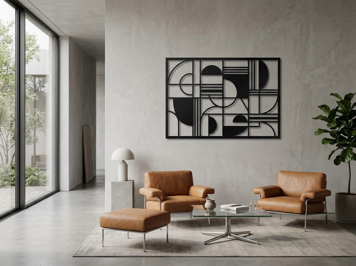 Painel de Parede Geométrico Bauhaus 90x60cm