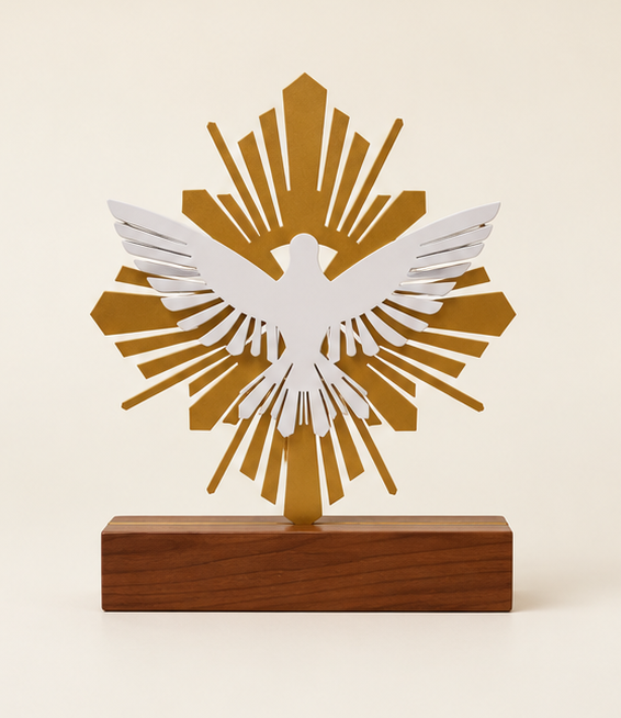 Escultura de Mesa Espírito Santo com Resplendor