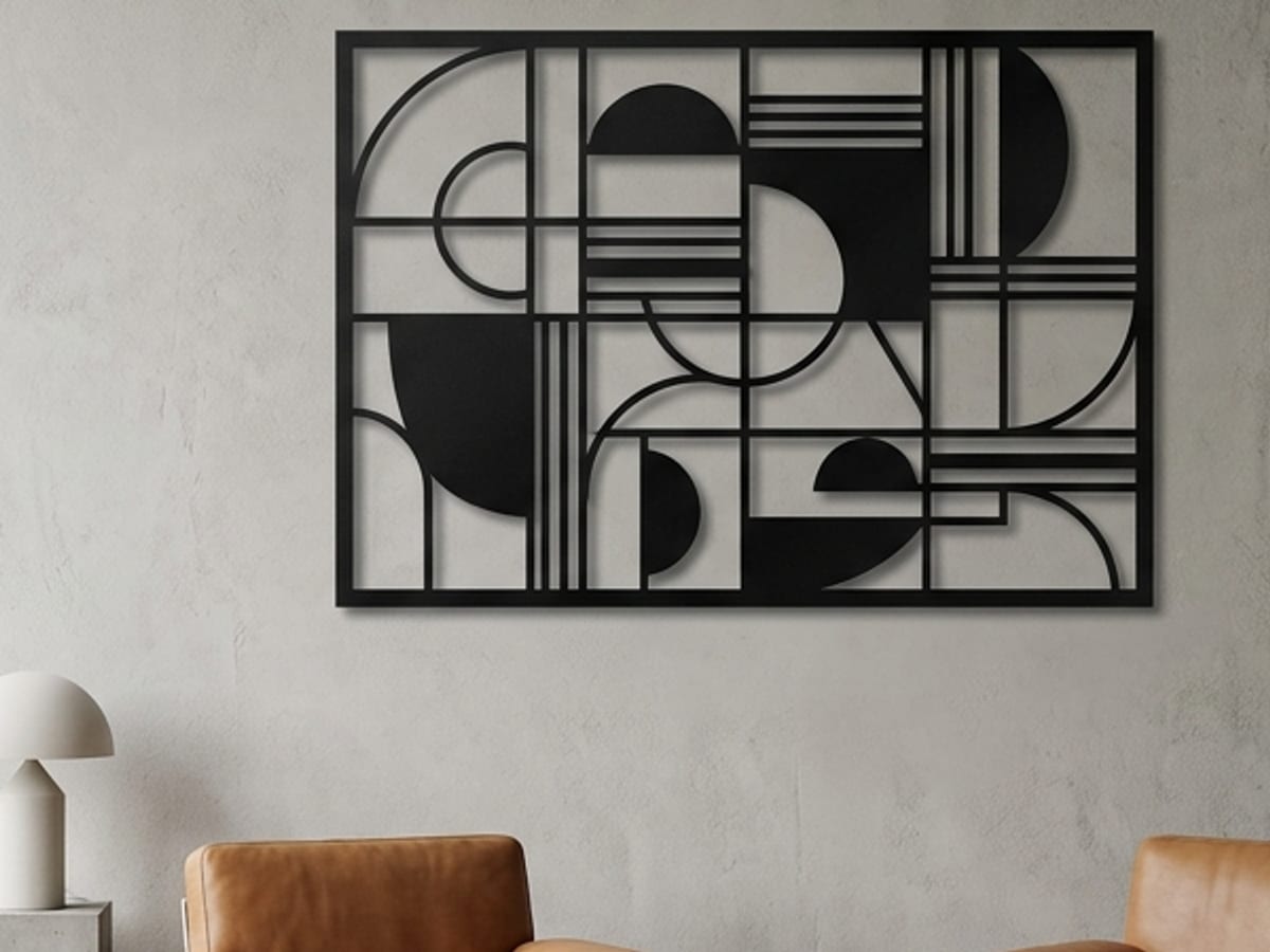 Painel de Parede Geométrico Bauhaus 90x60cm foto 2
