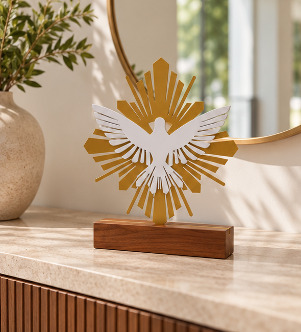 Escultura de Mesa Espírito Santo com Resplendor foto 4