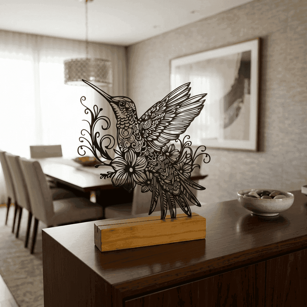 Escultura Beija-Flor Floral foto 4